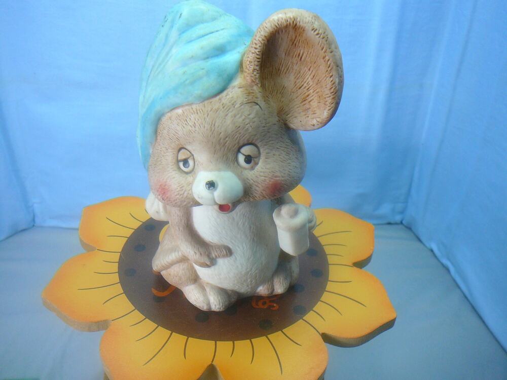 Vtg Ceramic Mouse Nightlight Taiwan Nursery Decor